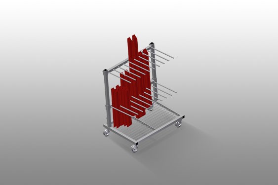 Chariots de transport pour profilés PWS 1000 elumatec