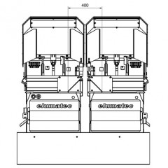 Perfis de alumínio DG 142 XL 08. Máquina de corte de duas cabeças angulares DG 142 XL elumatec