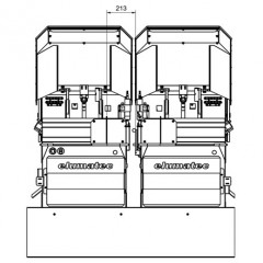 Perfis de PVC DG 142 XL 09. Máquina de corte de duas cabeças angulares DG 142 XL elumatec