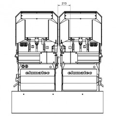 Perfis de PVC DG 142 XL 11. Máquina de corte de duas cabeças angulares DG 142 XL elumatec