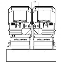 Perfis de PVC DG 142 XL 12. Máquina de corte de duas cabeças angulares DG 142 XL elumatec