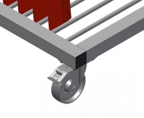 Chariots de transport pour profilés PWS 4000 Roulettes de direction elumatec