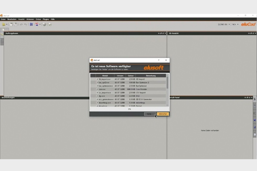 Das eluCad Webupdate elumatec